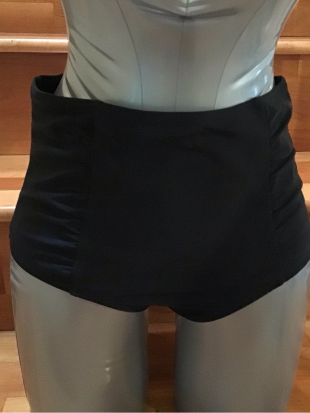 aerie Black ruched High Rise Swim Bottoms